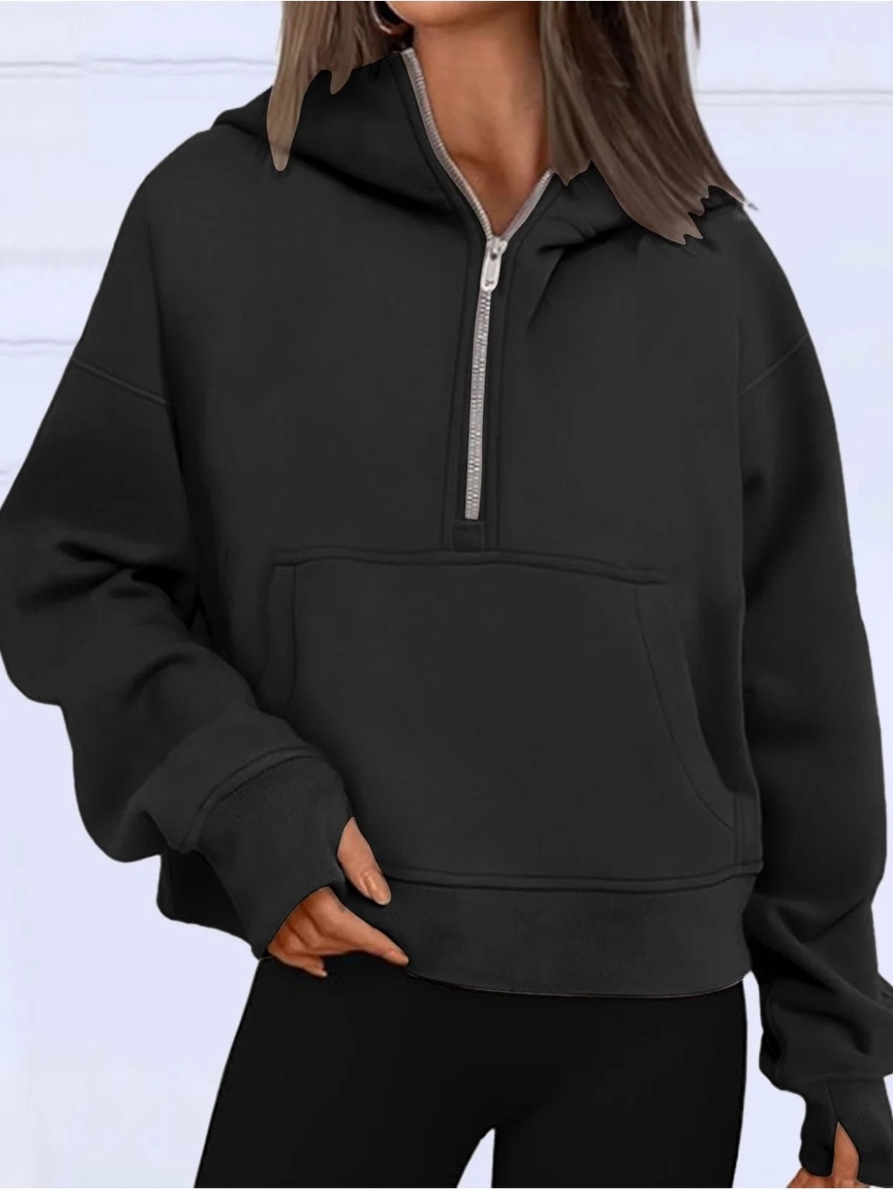Stateside Black Half-Zip Black Pullover